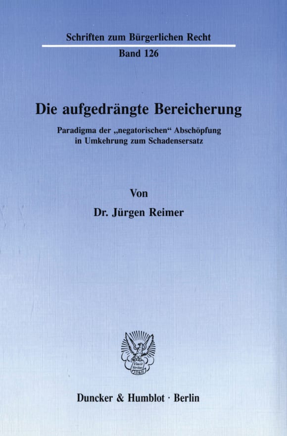 Cover Die aufgedrängte Bereicherung