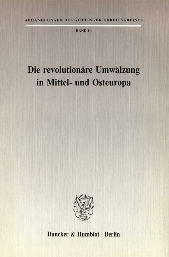 Cover Die revolutionäre Umwälzung in Mittel- und Osteuropa