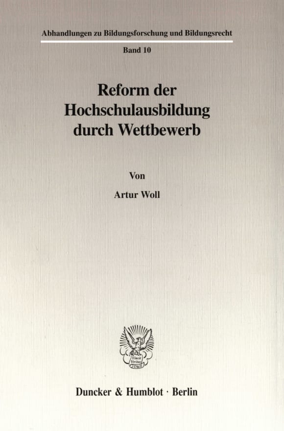 Cover Reform der Hochschulausbildung durch Wettbewerb