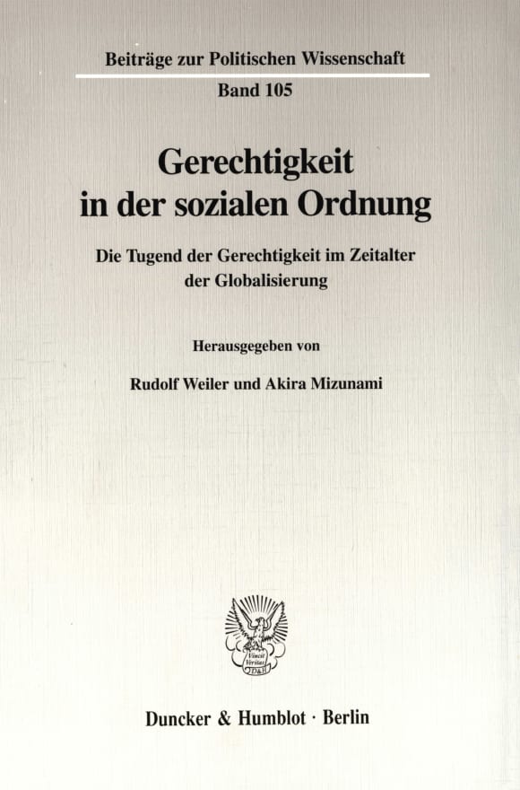 Cover Gerechtigkeit in der sozialen Ordnung