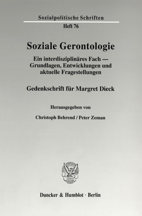 Cover Soziale Gerontologie