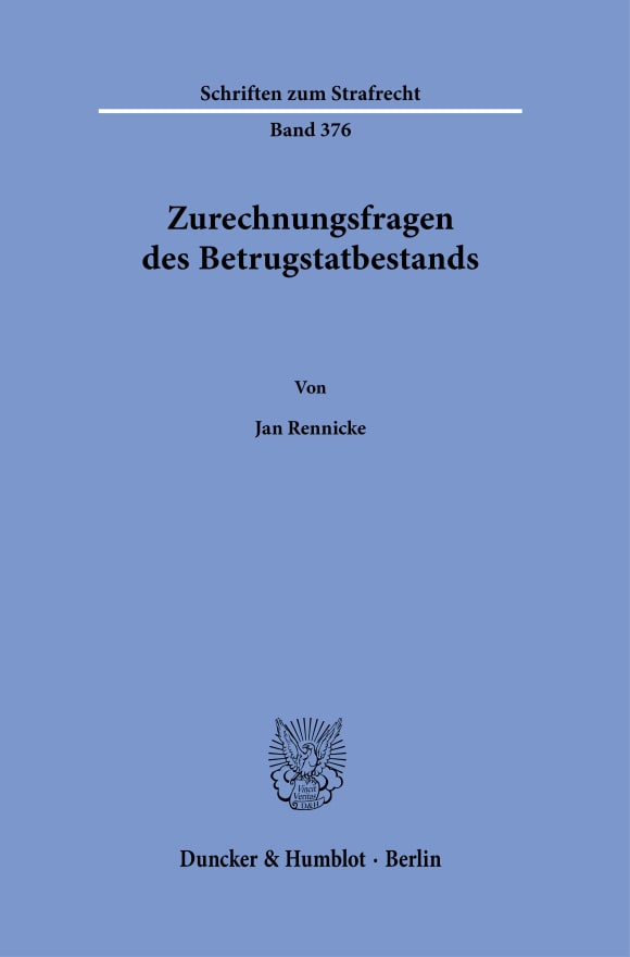 Cover Zurechnungsfragen des Betrugstatbestands