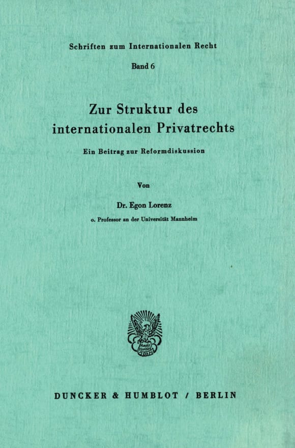 Cover Zur Struktur des internationalen Privatrechts