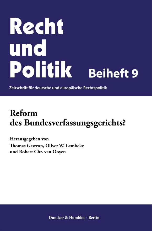 Cover Reform des Bundesverfassungsgerichts?