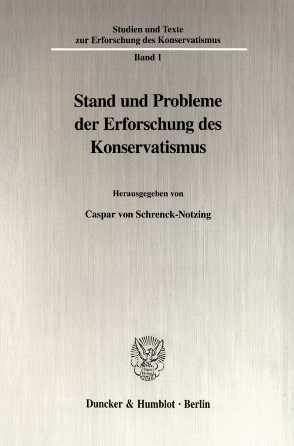 Cover Stand und Probleme der Erforschung des Konservatismus