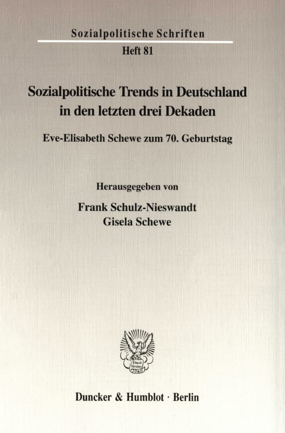 Cover Sozialpolitische Trends in Deutschland in den letzten drei Dekaden