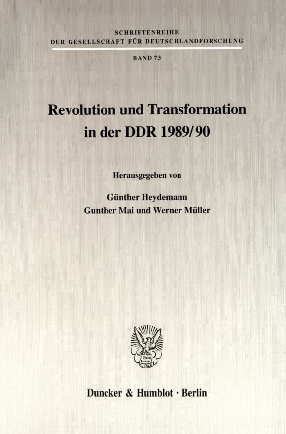 Cover Revolution und Transformation in der DDR 1989/90