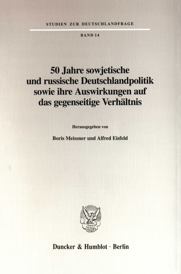 Cover Studien zur Deutschlandfrage (SDF)