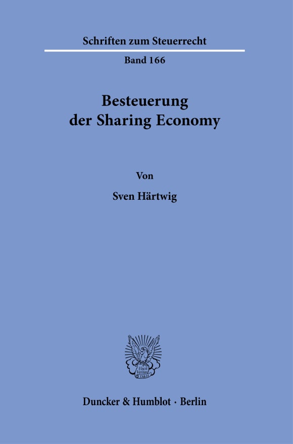 Cover Besteuerung der Sharing Economy