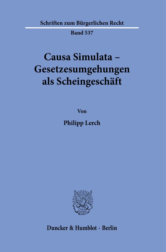 Cover Causa Simulata – Gesetzesumgehungen als Scheingeschäft