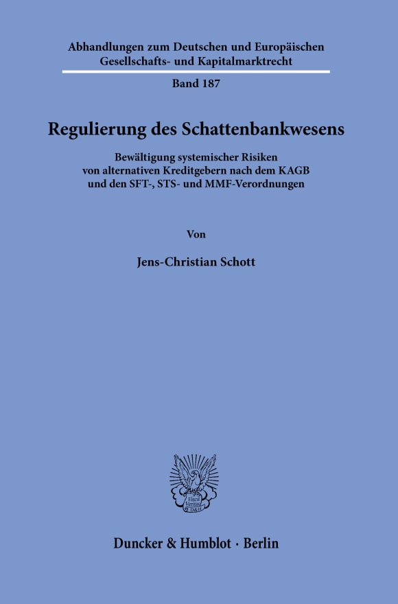 Cover Regulierung des Schattenbankwesens