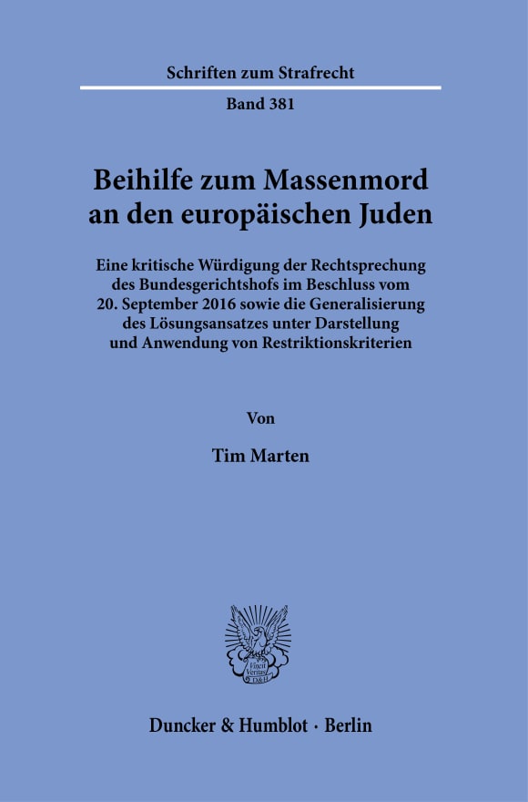 Cover Beihilfe zum Massenmord an den europäischen Juden