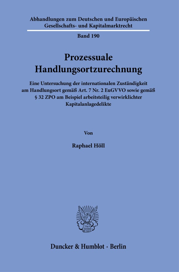 Cover Prozessuale Handlungsortzurechnung