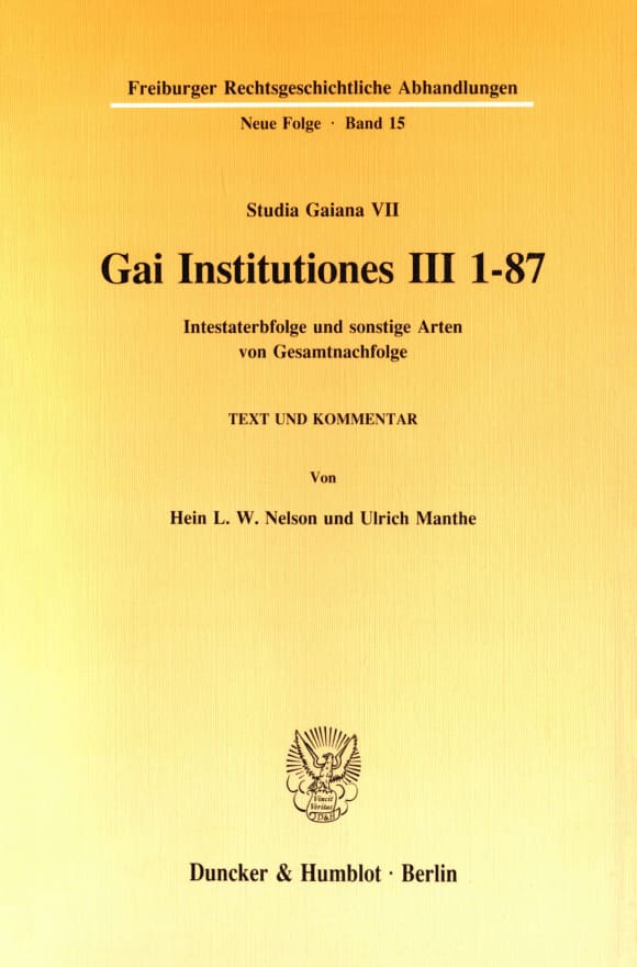 Cover Gai Institutiones III 1 - 87