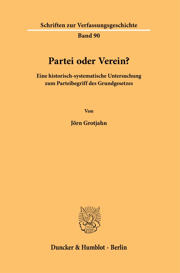 Cover Schriften zur Verfassungsgeschichte (VG)