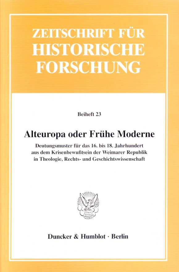 Cover Alteuropa oder Frühe Moderne?