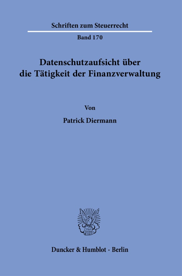 Cover Datenschutzaufsicht über die Tätigkeit der Finanzverwaltung