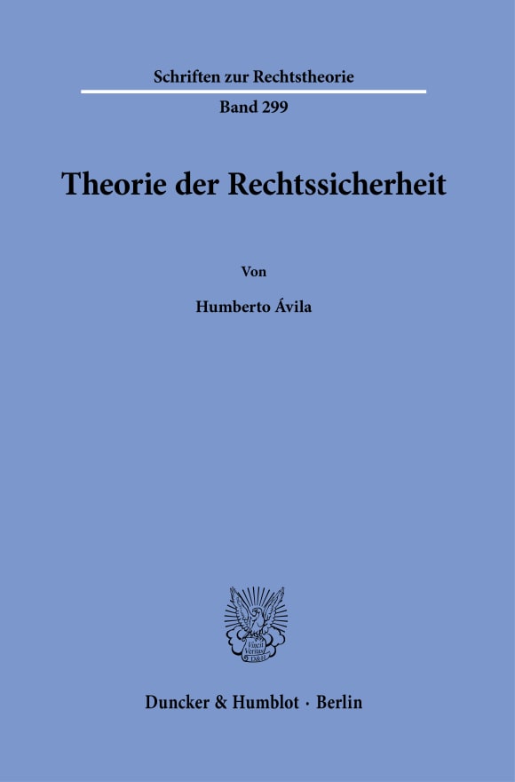 Cover Theorie der Rechtssicherheit