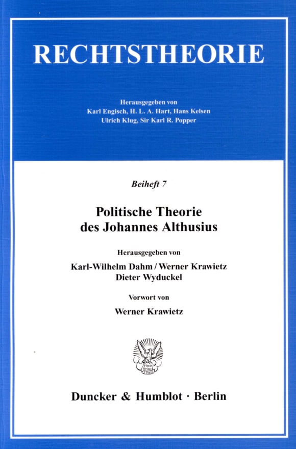 Cover Politische Theorie des Johannes Althusius