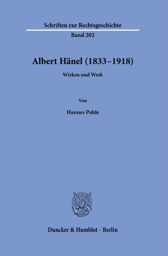 Cover Albert Hänel (1833–1918)