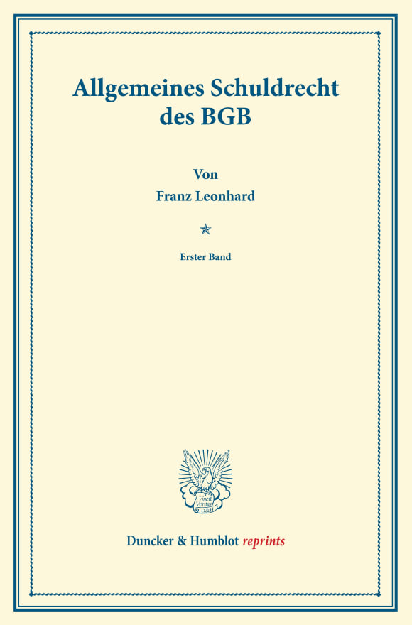 Cover Allgemeines Schuldrecht des BGB