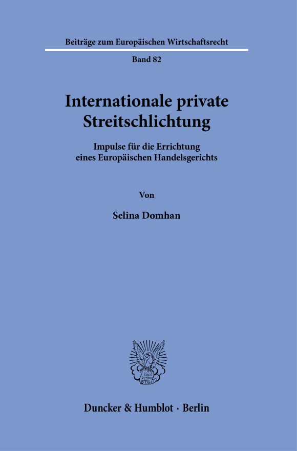 Cover Internationale private Streitschlichtung