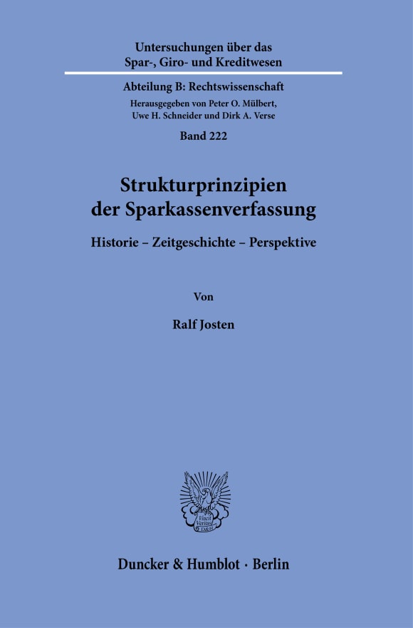 Cover Strukturprinzipien der Sparkassenverfassung