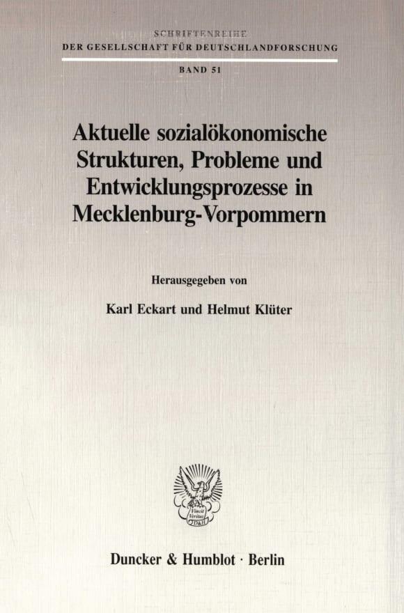 Cover Aktuelle sozialökonomische Strukturen, Probleme und Entwicklungsprozesse in Mecklenburg-Vorpommern