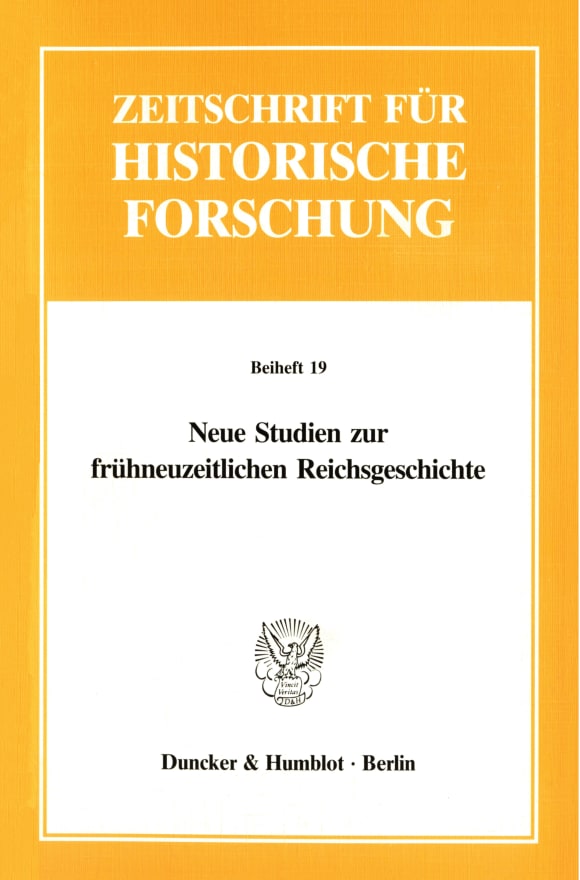 Cover Neue Studien zur frühneuzeitlichen Reichsgeschichte