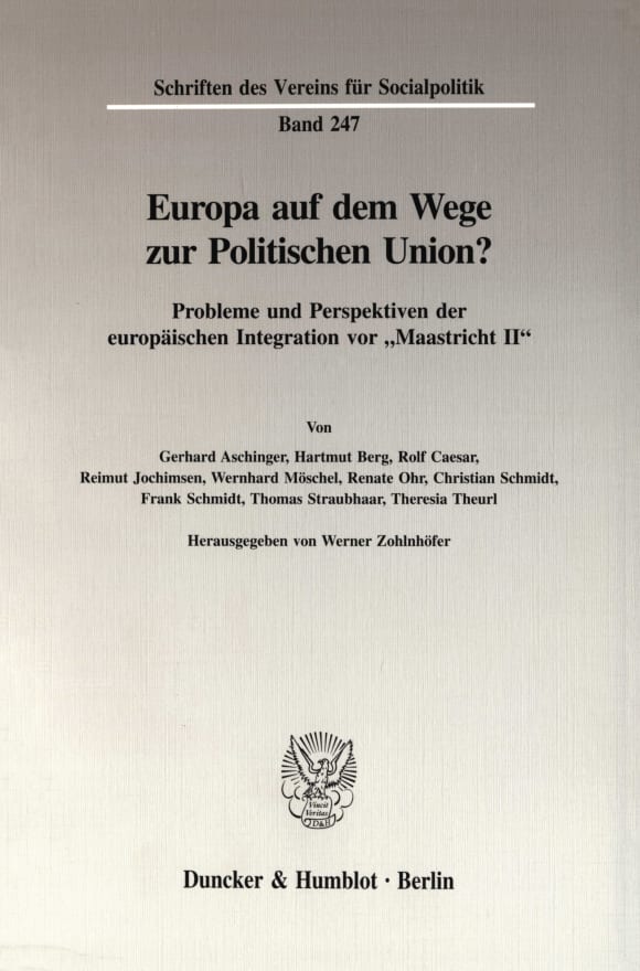 Cover Europa auf dem Wege zur Politischen Union?