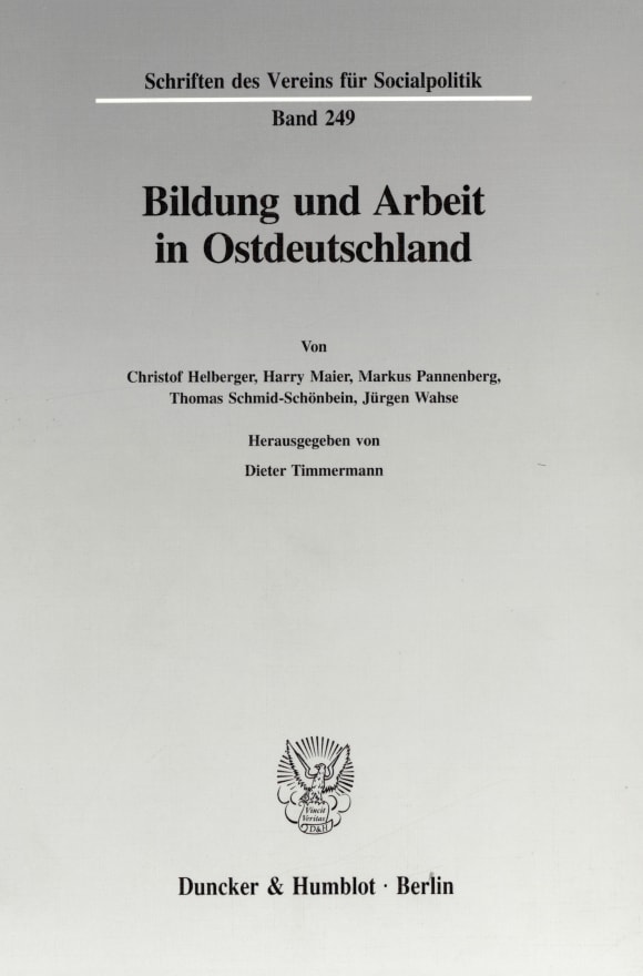 Cover Bildung und Arbeit in Ostdeutschland