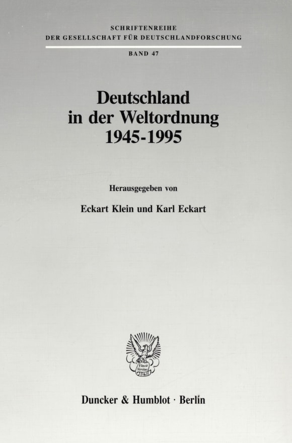 Cover Deutschland in der Weltordnung 1945 - 1995