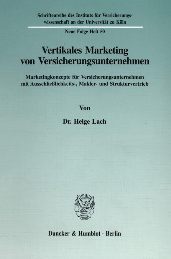 Cover Vertikales Marketing von Versicherungsunternehmen