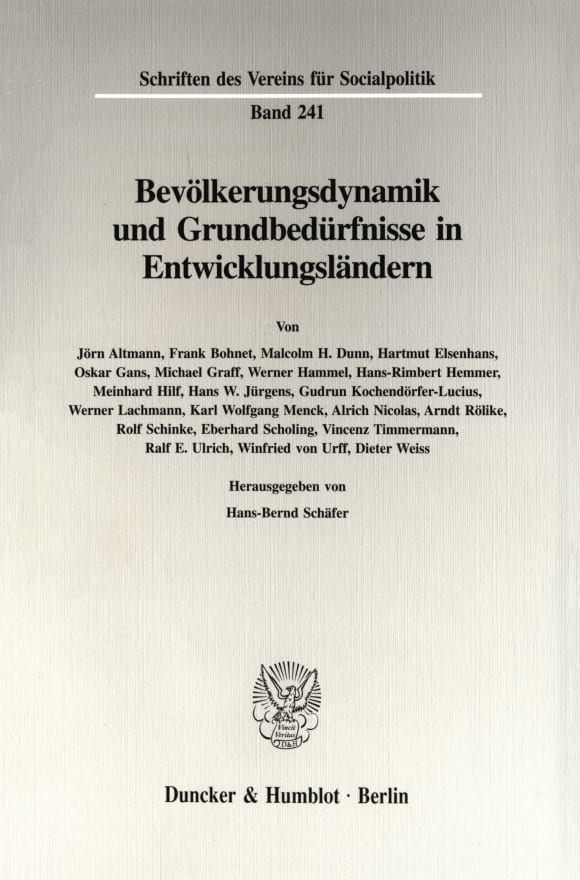 Cover Bevölkerungsdynamik und Grundbedürfnisse in Entwicklungsländern