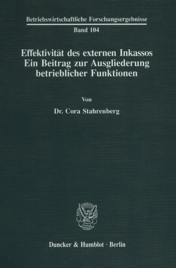 Cover Effektivität des externen Inkassos