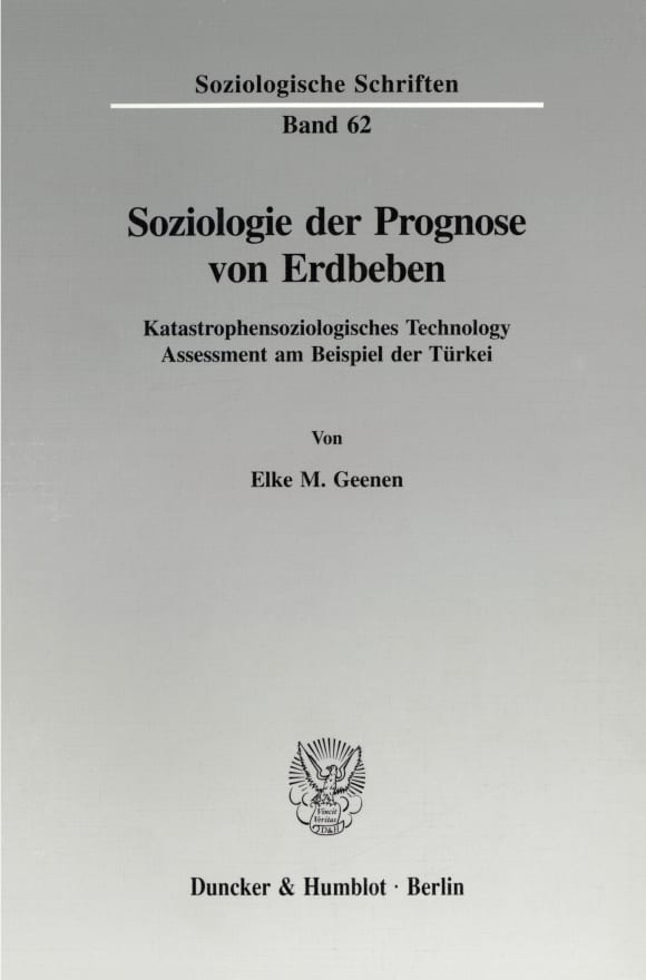 Cover Soziologie der Prognose von Erdbeben