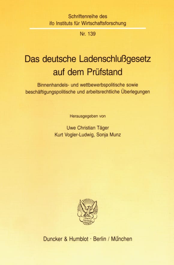 Cover Das deutsche Ladenschlußgesetz auf dem Prüfstand