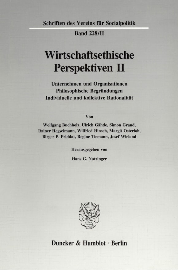 Cover Wirtschaftsethische Perspektiven II