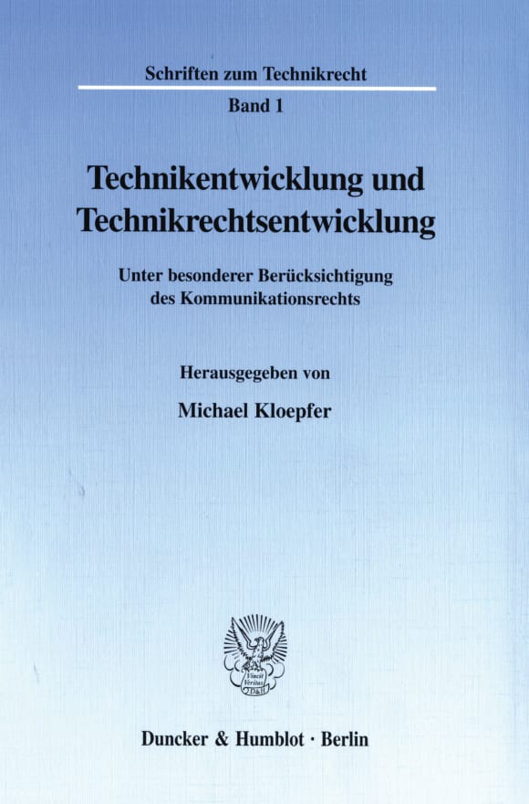 Cover Technikentwicklung und Technikrechtsentwicklung