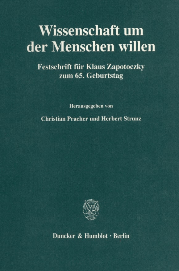 Cover Wissenschaft um der Menschen willen