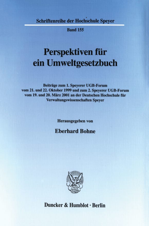 Cover Perspektiven für ein Umweltgesetzbuch