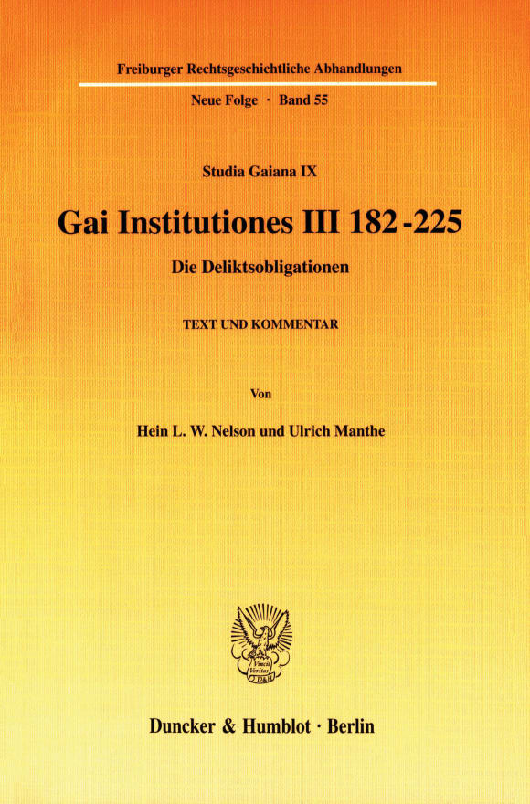 Cover Gai Institutiones III 182 - 225