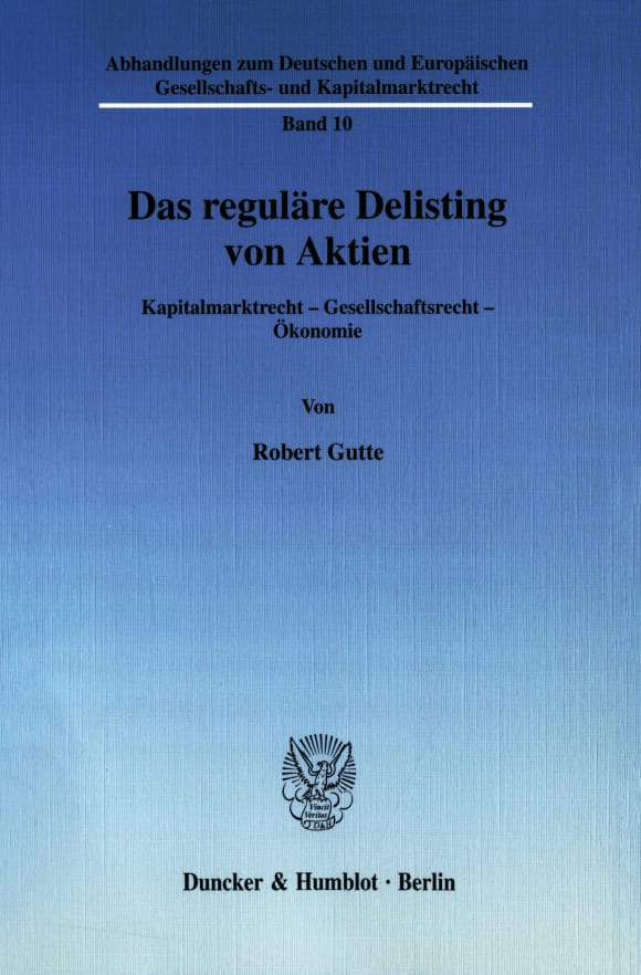 Cover Das reguläre Delisting von Aktien