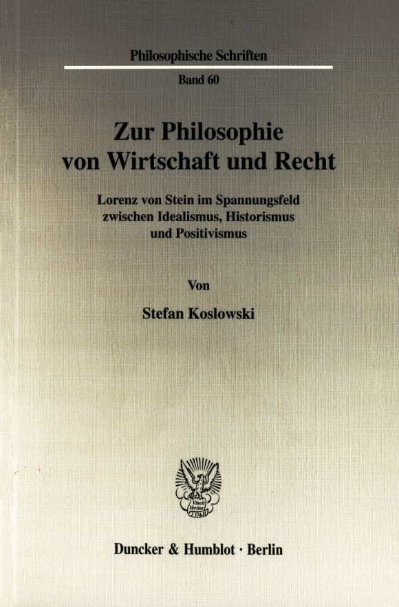 Cover Zur Philosophie von Wirtschaft und Recht