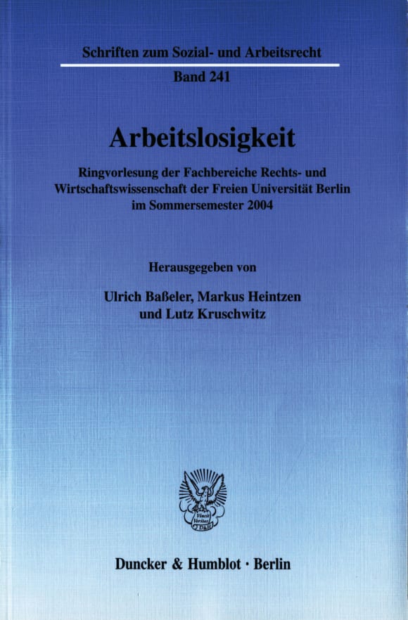 Cover Arbeitslosigkeit