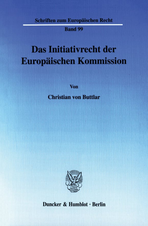 Cover Das Initiativrecht der Europäischen Kommission