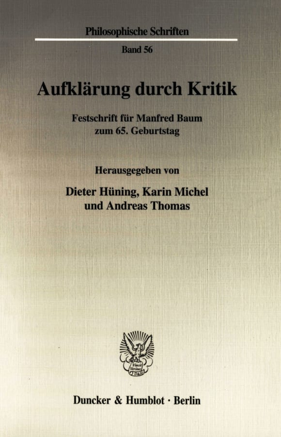 Cover Aufklärung durch Kritik