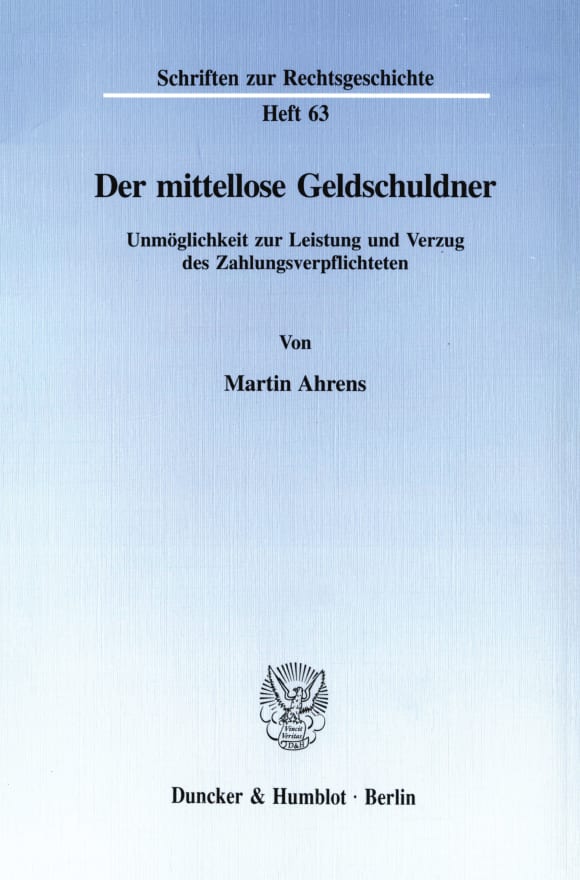 Cover Der mittellose Geldschuldner