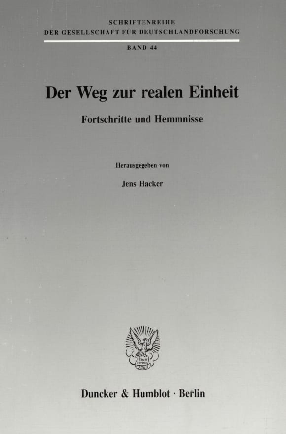 Cover Der Weg zur realen Einheit