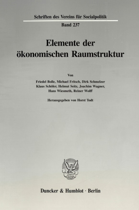 Cover Elemente der ökonomischen Raumstruktur